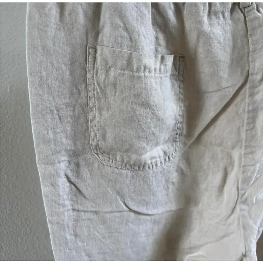 Quince European Linen Pants Trousers Slacks in Flax Sz L Preppy Comfort Classic
